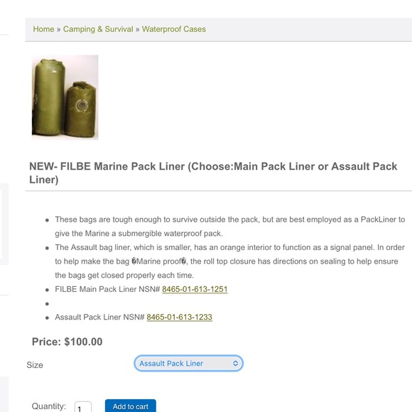 *NEW* USMC Assault pack liner/dry bag - Picture 5 of 5